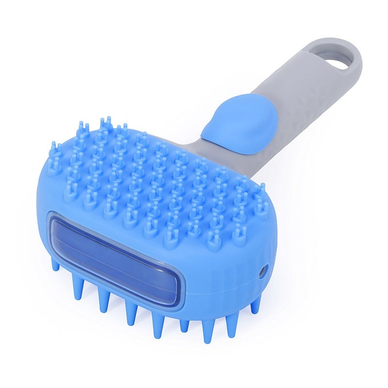 HKM-2165565 Silicone Pet Shower Brush for Dog Bathing and Massage, Available in Purple and Blue