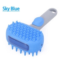 HKM-2165565 Silicone Pet Shower Brush for Dog Bathing and Massage, Available in Purple and Blue