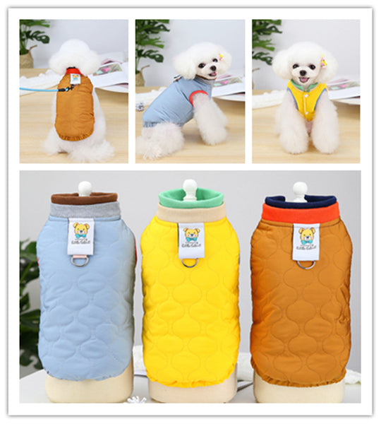 HKM-2166077 Puppy Velvet Vest for Autumn and Winter - Stylish Two-Legged Pet Clothing