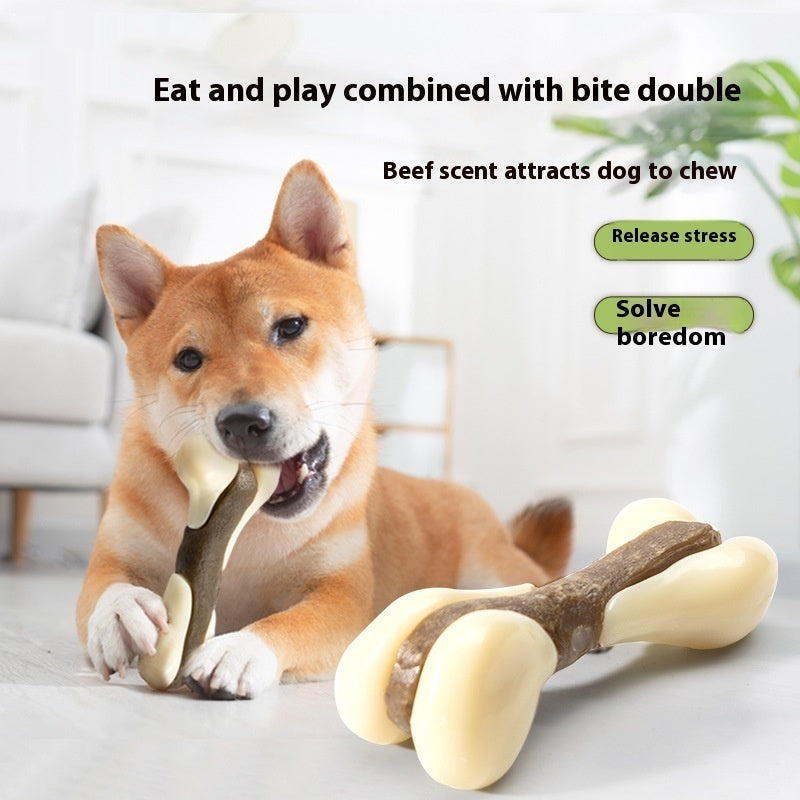 HKM-2166333 Pet Bone Grinding Rod for Entertaining and Chewing, Cowhide Nylon, Small and Large Sizes