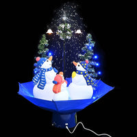 HKM-216787 Snow-Covered Christmas Tree with Umbrella Base, 75 cm Tall, Includes Lights and Ornaments