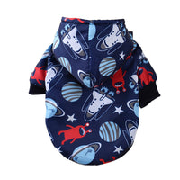 HKM-2168253 Plus Velvet Windbreaker for Small Dogs and Cats in Red or Blue Fashion Design