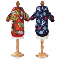 HKM-2168253 Plus Velvet Windbreaker for Small Dogs and Cats in Red or Blue Fashion Design