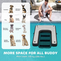 HKM-2169149 Inflatable Dog Boat Ramp with Non-Slip Platform for Easy Water Access, Supports Up to 286 lbs