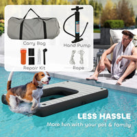 HKM-2169149 Inflatable Dog Boat Ramp with Non-Slip Platform for Easy Water Access, Supports Up to 286 lbs
