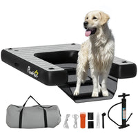 HKM-2169149 Inflatable Dog Boat Ramp with Non-Slip Platform for Easy Water Access, Supports Up to 286 lbs