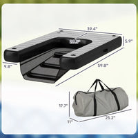 HKM-2169149 Inflatable Dog Boat Ramp with Non-Slip Platform for Easy Water Access, Supports Up to 286 lbs