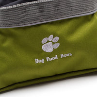 HKM-2169533 Collapsible Waterproof Pet Bowl for Food and Water, Eco-Friendly Materials, Green Color, 20x20x9.5 CM