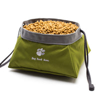 HKM-2169533 Collapsible Waterproof Pet Bowl for Food and Water, Eco-Friendly Materials, Green Color, 20x20x9.5 CM