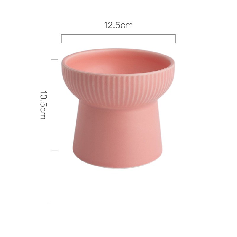 HKM-2169661 High Foot Ceramic Cat Bowl - 300ml Capacity for Food and Water