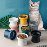 HKM-2169661 High Foot Ceramic Cat Bowl - 300ml Capacity for Food and Water
