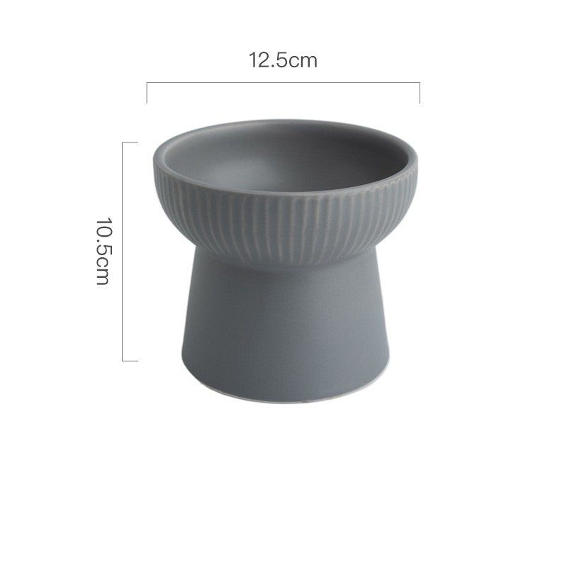 HKM-2169661 High Foot Ceramic Cat Bowl - 300ml Capacity for Food and Water