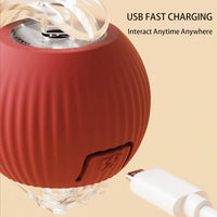 HKM-2170941 Automatic Rolling Pet Ball with Rope for Dogs and Cats - Interactive 360° Toy, 6.5cm