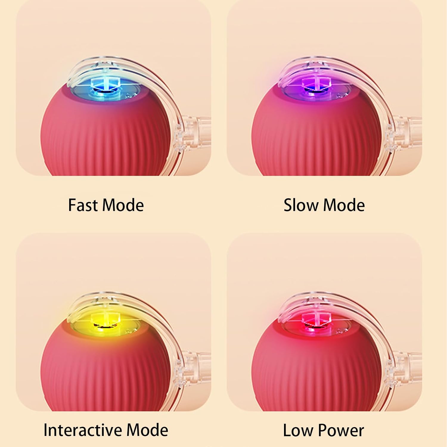 HKM-2170941 Automatic Rolling Pet Ball with Rope for Dogs and Cats - Interactive 360° Toy, 6.5cm