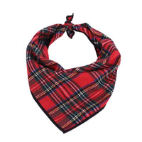 HKM-2171069 Christmas Triangle Pet Bib with Santa Deer Print - Durable Fabric Dog Scarf for Holiday Wear