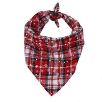 HKM-2171069 Christmas Triangle Pet Bib with Santa Deer Print - Durable Fabric Dog Scarf for Holiday Wear
