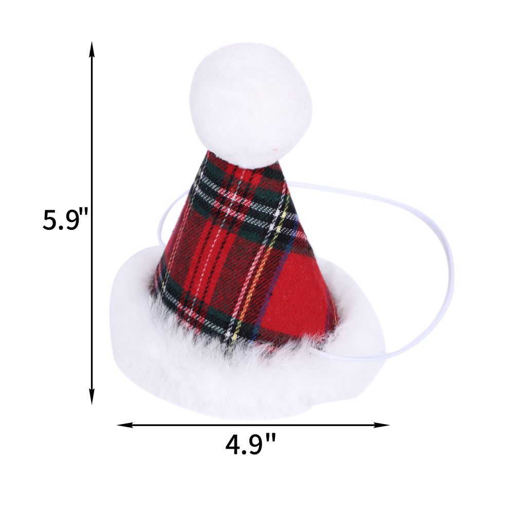 HKM-2171069 Christmas Triangle Pet Bib with Santa Deer Print - Durable Fabric Dog Scarf for Holiday Wear