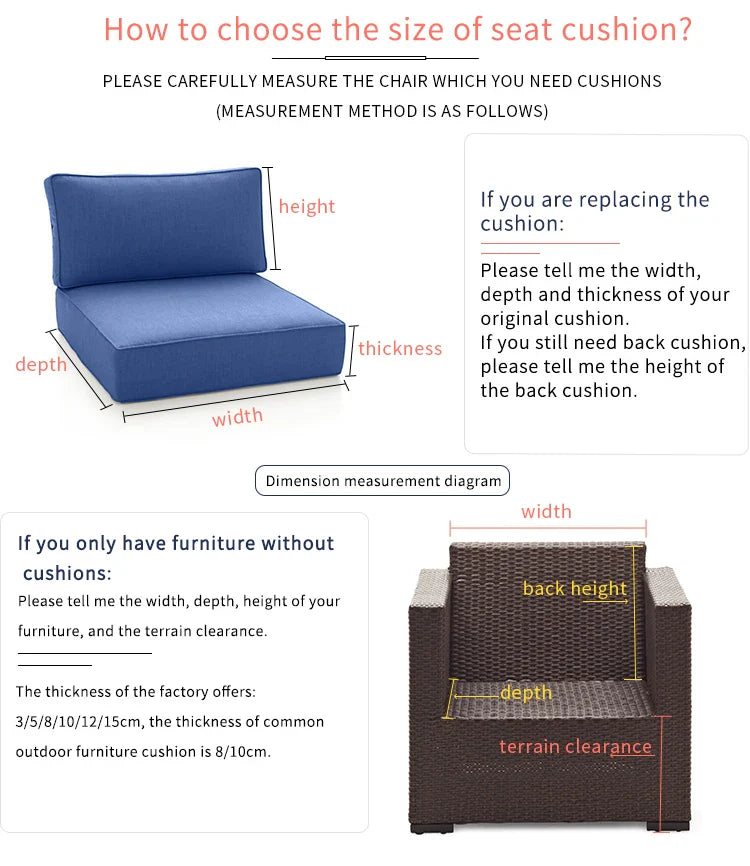 HKM-217171 Custom Waterproof Outdoor Sofa Seat Cushion Covers in Various Sizes and Colours