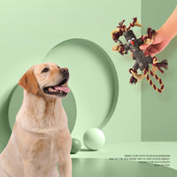 HKM-2172093 Durable Rope and Rubber Training Toy for Large Dogs - Tree Branch Style with Knot and Ball Design