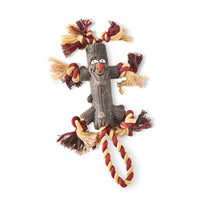 HKM-2172093 Durable Rope and Rubber Training Toy for Large Dogs - Tree Branch Style with Knot and Ball Design