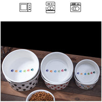 HKM-2173629 Ceramic Round Pet Bowl - Dishwasher and Microwave Safe, 10-10.9cm Diameter