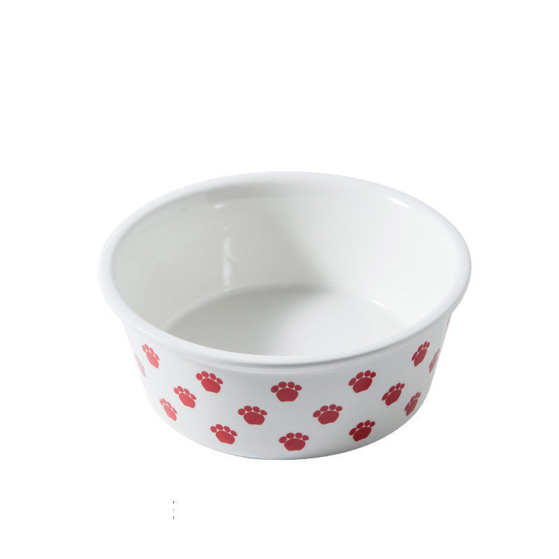 HKM-2173629 Ceramic Round Pet Bowl - Dishwasher and Microwave Safe, 10-10.9cm Diameter