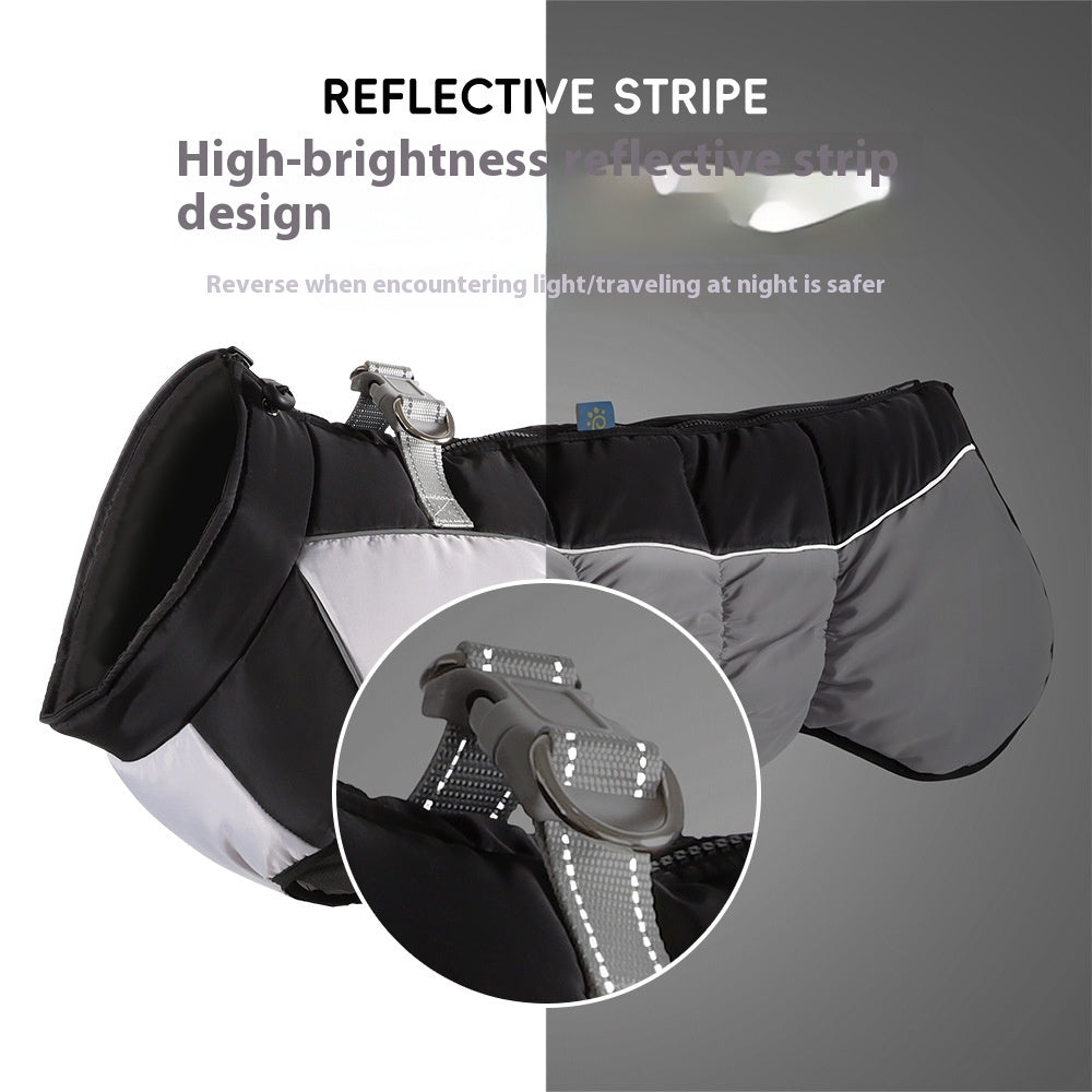 HKM-2174013 Reflective Waterproof Winter Clothes for Pets - Available in Black, Blue, Red, Rose Red, Sizes XL to 6XL