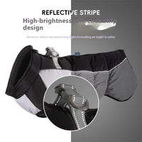 HKM-2174013 Reflective Waterproof Winter Clothes for Pets - Available in Black, Blue, Red, Rose Red, Sizes XL to 6XL