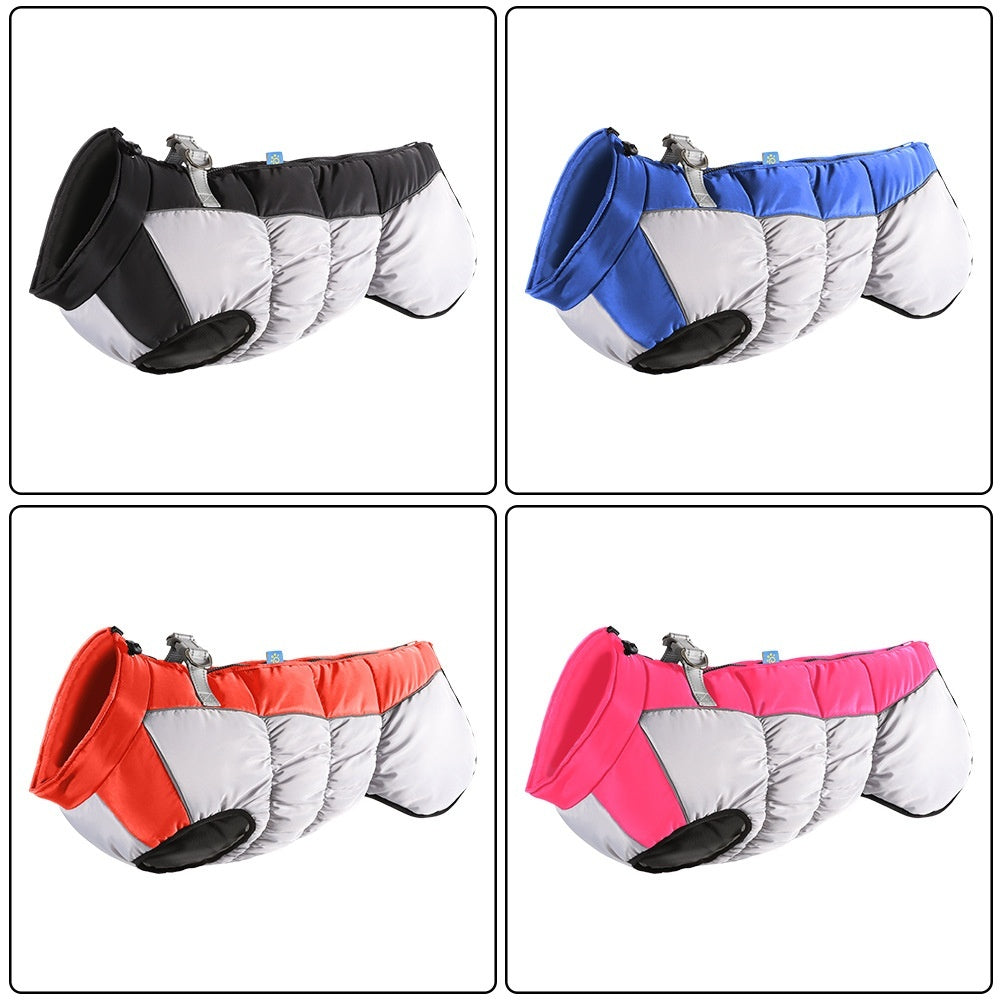 HKM-2174013 Reflective Waterproof Winter Clothes for Pets - Available in Black, Blue, Red, Rose Red, Sizes XL to 6XL