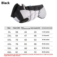 HKM-2174013 Reflective Waterproof Winter Clothes for Pets - Available in Black, Blue, Red, Rose Red, Sizes XL to 6XL