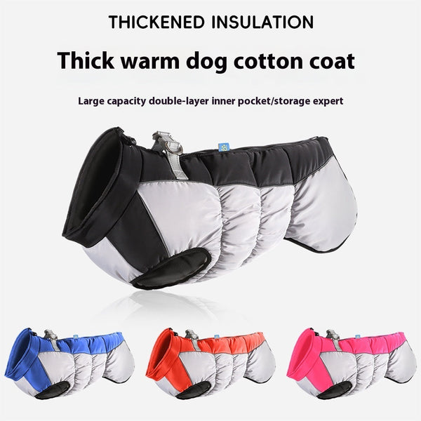 HKM-2174013 Reflective Waterproof Winter Clothes for Pets - Available in Black, Blue, Red, Rose Red, Sizes XL to 6XL
