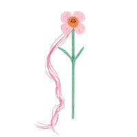 HKM-2174269 Cat Toy Bite Resistant Plush Catnip Wand - Colorful Flower Design