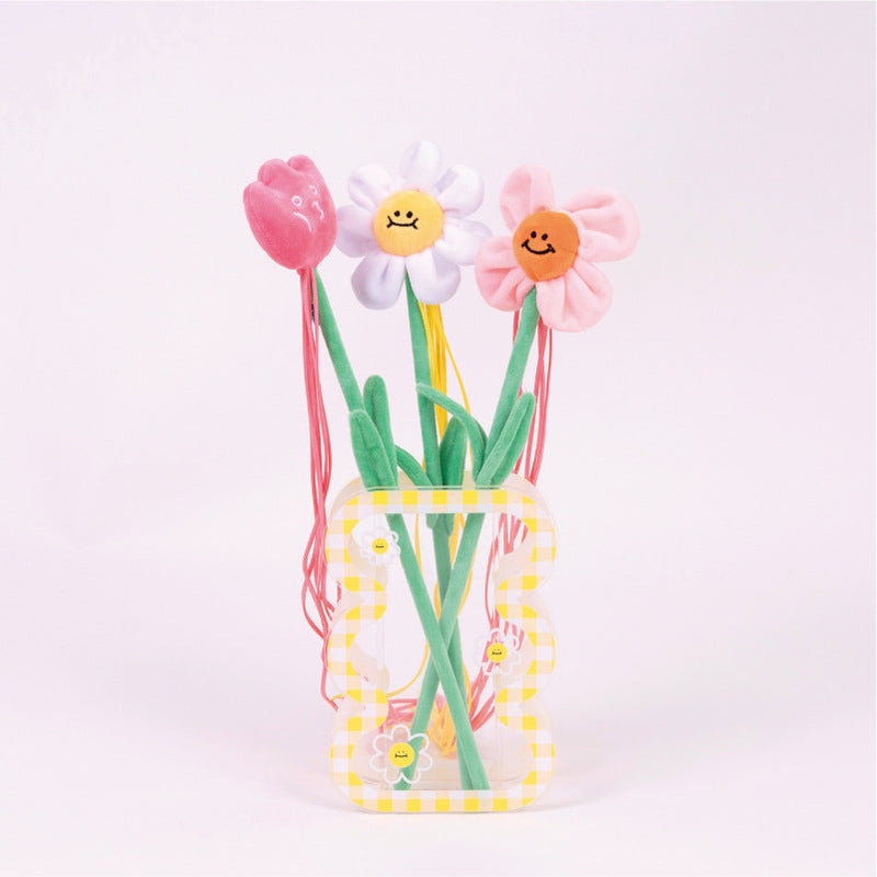 HKM-2174269 Cat Toy Bite Resistant Plush Catnip Wand - Colorful Flower Design