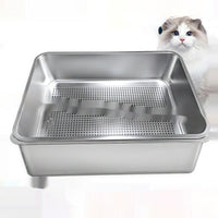 HKM-2174909 Extra Large Leak-Proof Cat Litter Box with Detachable Sand Leakage Basin - Ideal for Cats and Kittens