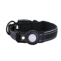 HKM-2175421 Pet Tracker Collar Cover for Apple AirTag - Adjustable Reflective Nylon for Medium to Large Dogs (M-XL)