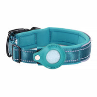 HKM-2175421 Pet Tracker Collar Cover for Apple AirTag - Adjustable Reflective Nylon for Medium to Large Dogs (M-XL)