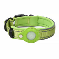 HKM-2175421 Pet Tracker Collar Cover for Apple AirTag - Adjustable Reflective Nylon for Medium to Large Dogs (M-XL)