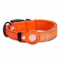 HKM-2175421 Pet Tracker Collar Cover for Apple AirTag - Adjustable Reflective Nylon for Medium to Large Dogs (M-XL)