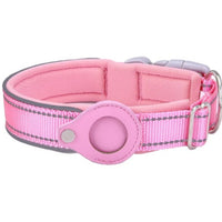 HKM-2175421 Pet Tracker Collar Cover for Apple AirTag - Adjustable Reflective Nylon for Medium to Large Dogs (M-XL)