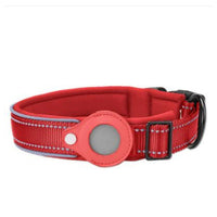 HKM-2175421 Pet Tracker Collar Cover for Apple AirTag - Adjustable Reflective Nylon for Medium to Large Dogs (M-XL)