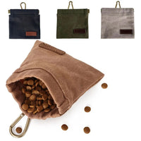 HKM-2175677 Portable Dog Training Snack Bag with Oil Resistance and Carabiner - Durable Food Dispenser Pouch for Pet Training