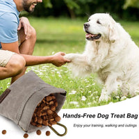 HKM-2175677 Portable Dog Training Snack Bag with Oil Resistance and Carabiner - Durable Food Dispenser Pouch for Pet Training