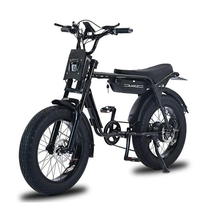 HKM-217747 750W Electric Fat Tire E-Bike for City and Mountain Riding, 20 Inch, 7-Speed, Disc Brakes, Grey
