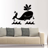 HKM-217747 Whale Themed PVC Mirror Wall Stickers for Unique Home Decor - 43 x 50 cm
