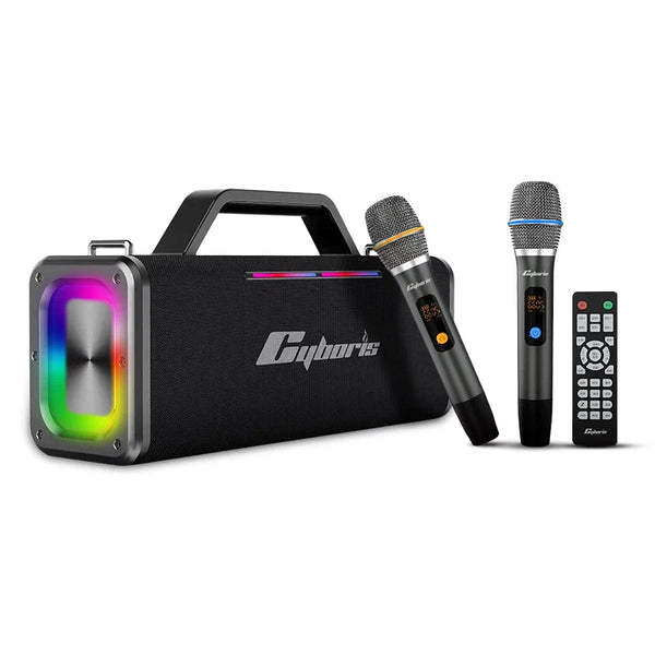HKM-217811 X12 200W Portable Subwoofer Speaker with Wireless Microphone Support for Outdoor Karaoke