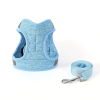 HKM-2178493 Cotton Dog Walking Chain Rope with Harness - Available in Pink, Blue, and Black