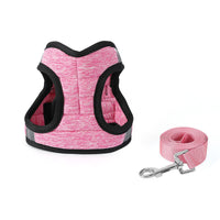 HKM-2178493 Cotton Dog Walking Chain Rope with Harness - Available in Pink, Blue, and Black