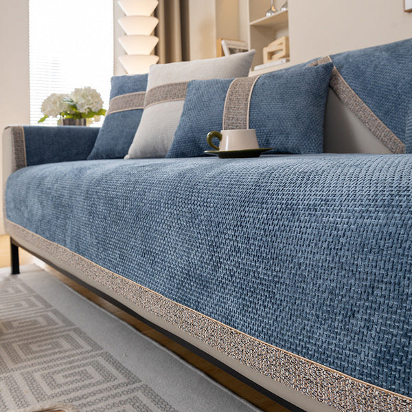 HKM-217875 Chenille Non-Slip Sofa Slipcover in Multiple Colors and Sizes