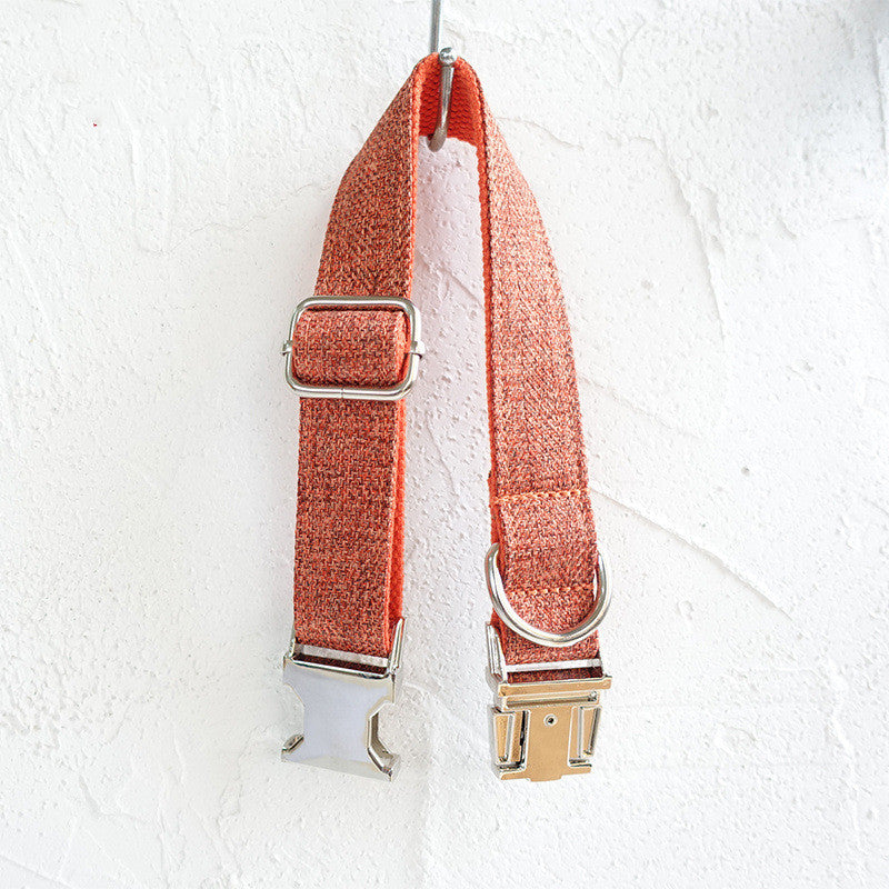 HKM-2179005 Large Orange Polyester Dog Collar - Multiple Sizes Available