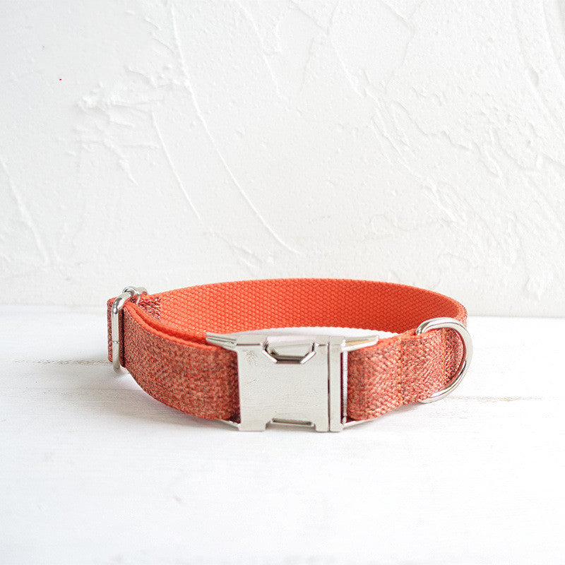 HKM-2179005 Large Orange Polyester Dog Collar - Multiple Sizes Available